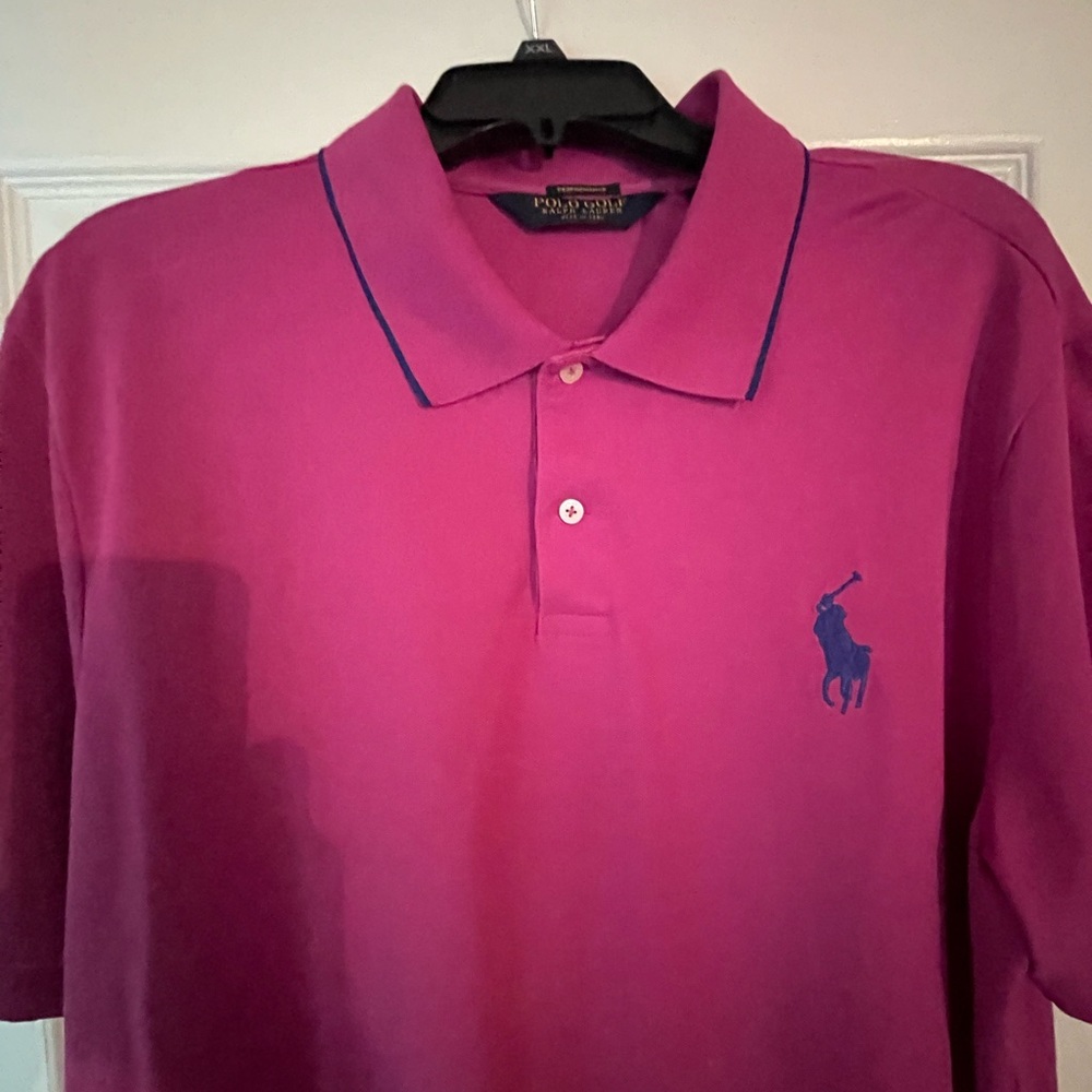 Polo by Ralph Lauren Performance Fuchsia Polo Shirt Classic Design